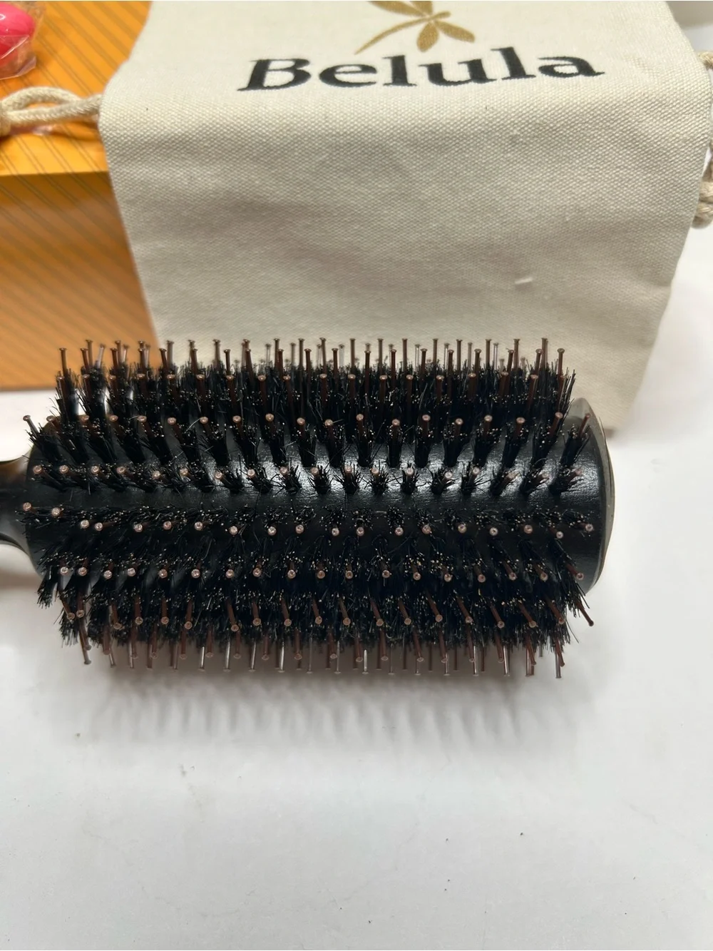 NEW Belula Boars Hair Bristle Round Brush Open Box